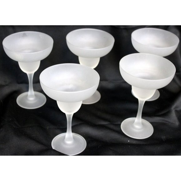 5 Frosted White Margarita Glasses 6.5'' Barware Classic Cocktail Drink - Picture 3 of 7
